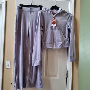 Juicy Couture Velour Lavender Haze Tracksuit 2 Pc Set Hoodie & Pants Size M